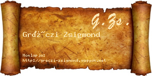 Gréczi Zsigmond névjegykártya